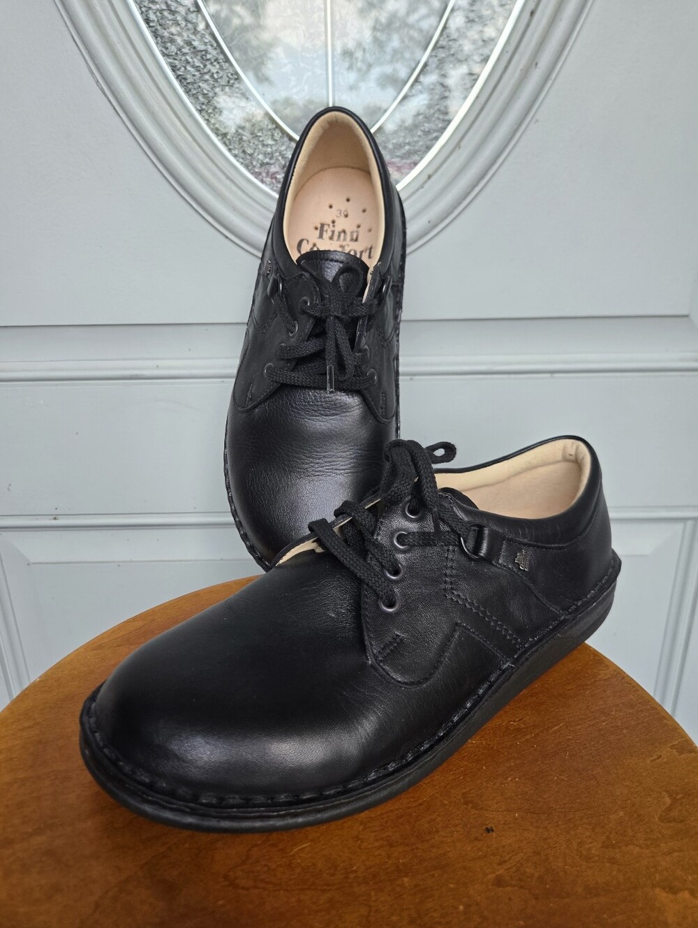 NWOT Finn Comfort Vaasa Black Leather Sneakers